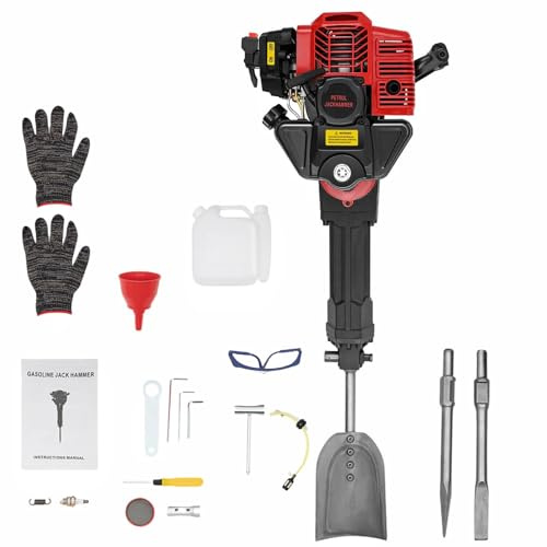 Motozappa professionale a benzina da 1900 W, multifunzione, 2 tempi, con 3 inserti per trapianto di alberi, taglio radici, lavori di scavo in giardino e vigneto