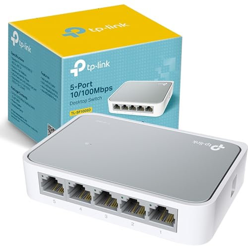 MERCUSYS TP-Link TL-SF1005D 5-Port 10-100 Mbps Desktop Ethernet Switch-Hub, Ethernet Splitter, Plug & Play