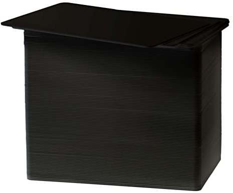 Plastikkarten schwarz matt lebensmittelecht [100 Stück] Blankokarten PVC Karten 86 x 54 mm Plastik blanko für Kartendrucker Dienstausweise Zutrittskarten