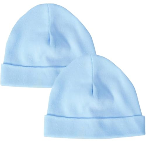 Baban Baby Cotton Baby Hats Newborn British Made 2 Pack, Blue