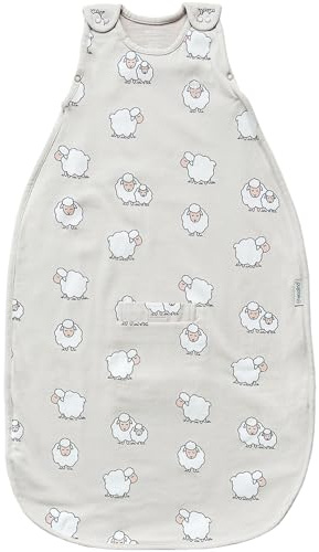 Woolino Merino Wool & Organic Cotton Baby Sleep Sack 2-24 Months – Ultimate 4-Season Baby Sleeping Bag, Universal Size Wearable Blanket, 2-Way Zipper & Adjustable Fit, Year-Round Use - Sheep