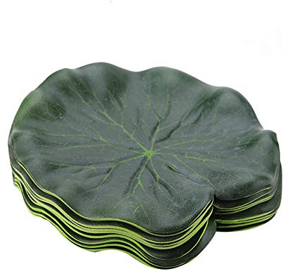 HEEPDD 10Pcs Artificial Lily Pads, Simulation Floating Lotus Leaves Water Landscape Decoration for Pond Fish Pool Patio Fountain Aquarium