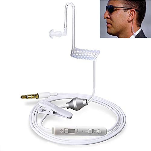 VBESTLIFE - Auriculares in-Ear antiradiación, 3,5 mm, con Tubo de Aire de un oído, Rollo de un Lado, micrófono estéreo Integrado