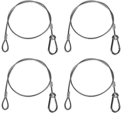 Safety Cable Lock, Stainless Steel Cable with Loops Heavy Duty Bike Lock Hook Flexible Security Steel Cable Wire Lock and Chain for Luggage Hanging Light Plant Picture