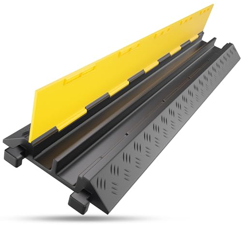 2 canali ponte cavo con coperchio, protezione contro gli urti 20 t, portata in gomma 100 x 25 x 5 cm