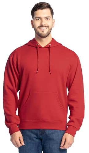 Fruit of the Loom Men's Eversoft Fleece Hoodies, Full Zip, Moisture Wicking & Breathable, Sizes S-4x Hooded Sweatshirt, Red Pullover, Medium