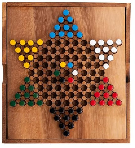 Engelhart – 350300- Chinesische Dame in Holzbox – Brettspiel für 2-6 Spieler – ab 7 Jahre – Umweltfreundliches Spiel – 13 x 14,3 x 3 cm