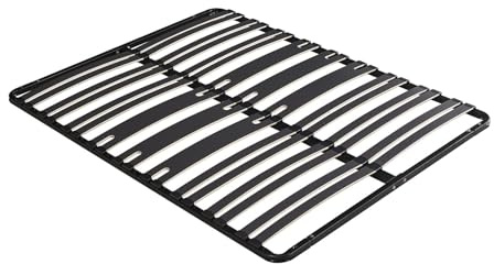 Vente-unique - Sommier Cadre à Lattes 140 x 190 cm - 2 x 15 Lattes - 3 Zones Soutien Lombaire renforcé - sans Pied - Noir - CERRISI de YSMÉE