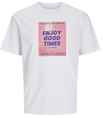 Jjporto tee SS Crew Neck, Blanco, L