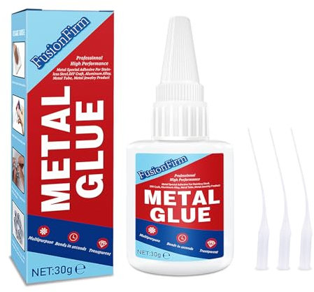 Pegamento para Metal de 30g - Super Glue de Secado Rápido para Acero Inoxidable, Aleación de Aluminio, Tubo, Artesanía DIY, Metallrohr, Metallschmuckprodukte