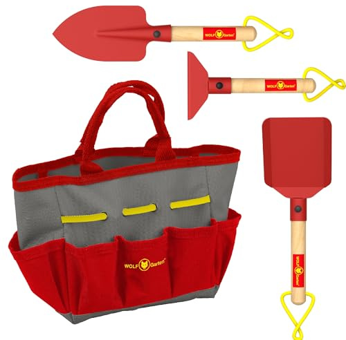 Outils de Jardinage pour Enfants, Wolf Garten design, SGH007-04-W, Rouge x, Jouet Souffleur de Feuilles à Piles avec Effets Sonores et Puissance de Soufflage I Jouet pour Enfants à partir de 3 Ans