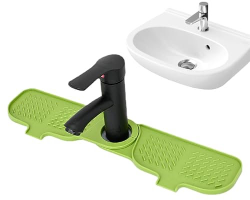 yztju Alfombrilla absorbente para fregadero y grifo - Grifo doméstico de silicona separable portátil | Estera de fregadero de drenaje rápido para soporte de esponja, protector contra salpicaduras apto