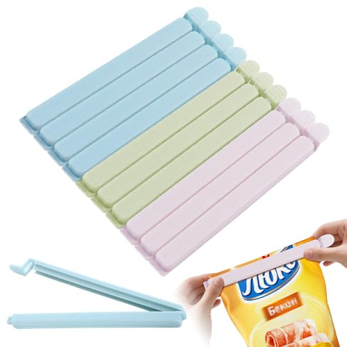 10 Pcs Large FoodClip 20cm Long Sturdy Plastic Bag Clips for Reusable Colorful Freezer Snacks, Coffee, Home, Kitchen, Travel, Camping
