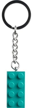 LEGO Classic Bright Bluish Green 2 x 4 Brick Keychain 854303