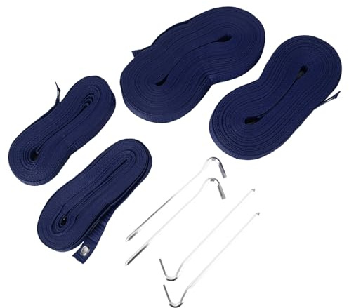 Aoneky Lignes de Beach Volleyball 16x8m avec Ancrages - Sangle de Marquage pour Créer Terrain de Beach Volley dans Sable Plage Pelouse (Bleu)