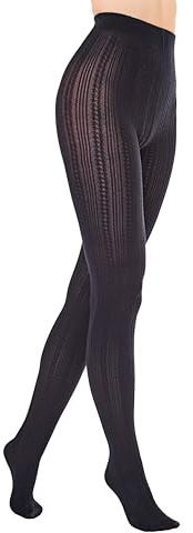 MARILYN Collant opachi a coste, 60 denari, Nero (Nero), 38-40