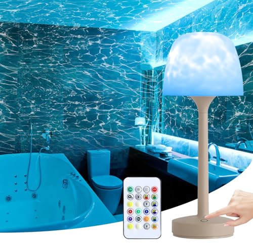 YATOSEEN Projecteur Ciel Étoilé - Lampe de salle de bain étanche avec projecteur d'ondes marines à 16 couleurs, commande tactile et télécommande, pour salle de bain/baignoire/chambre à coucher