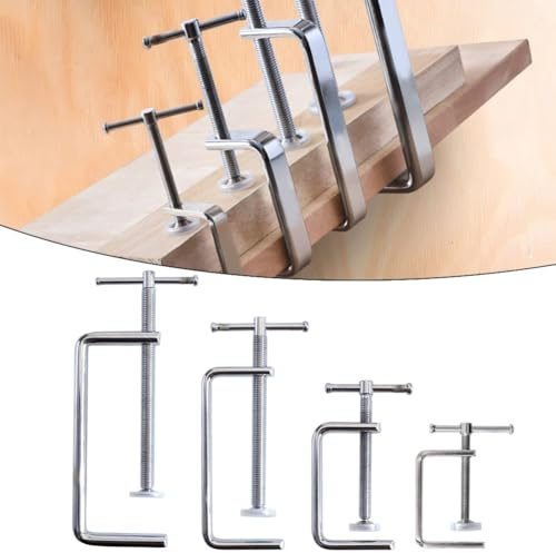 CashMuch G Clamp for Woodworking, Steel F-Clamp with Soft Rubber Protective Cover, 147mm for Maximum Clamping Range, for Wood and Plastic Workpiece Fixing, Cutting, Drilling