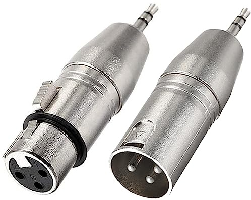 HAAMNING7 XLR hane till 3,5 mm hane TRS-adapter och XLR hona till 3,5 mm hane TRS-adapter, XLR till 1/8 stereokontakt för mikrofon, ljud (2-pack)