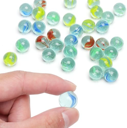 LOLANIUT 100 Biglie di Vetro da 14 mm, Grandi per la Famiglia, la Scuola e l'Esterno - Decorazione Versatile con Sfere di Vetro per Vasi, Progetti Fai da Te, Acquari