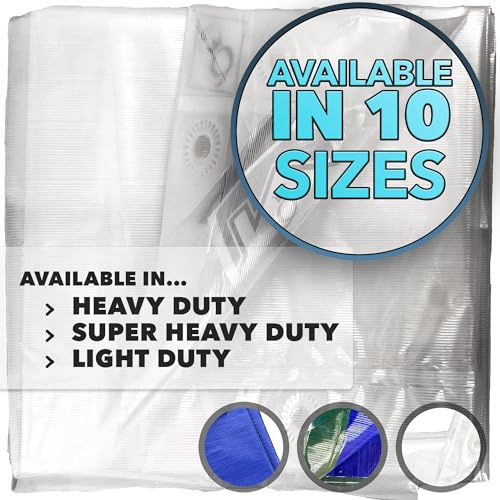 QUEEN OF TARPS | 6x8 Heavy Duty Tarp Waterproof, 120 GSM is 12 MIL, UV/Tear Resistant Tarp, Camping, Outdoor Furniture, Car, Tents, Painting, Firewood Protection | 6x8, Heavy Duty