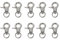 POPETPOP 10pcs birdcage lock Pet Cage Buckle Metal cage clips rabbit cage Bird Cage Hooks lock clips heavy duty hook Bird Cage Lock Buckles Stainless steel to rotate snap hook Parrot