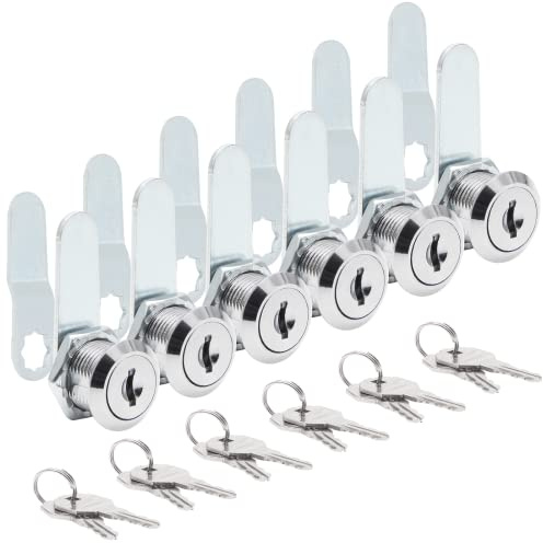 Uenhoy 6-pack kamlås nyckellös 16 mm (5/8 tum) set för lådor, brevlåda, verktygslåda, husbil, arkivskåplås med nycklar