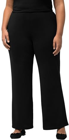 Ulla Popken Jerseyhose Pantalon à Enfiler, Schwarz, 45W / 34L Femme