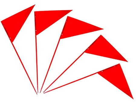 2 Stk Mini-Dreieck-Flagge Spielmarkierungsflagge Farbe Eisenflagge unsichtbarer Zaun Mini-Fußball Zubehör für Schulsportwettkämpfe Leichtathletik-Flagge Kugelstoßen Banner Wimpel