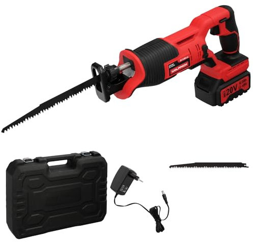 WOLFPACK LINEA PROFESIONAL Sierra De Sable 20 V. Bateria 4 Ah. Cambio Rapido de Hoja. Madera 100 mm. / Acero 6 mm.