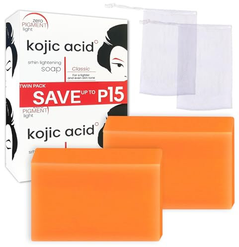 Kojisäure-Seife, Kojic Acid Soap, Kojisäure Gesichtsseife Seife, Entfernung dunkler Flecken und Mitesser, Einheitliche Hautfarbe, 65g x 2 Bars