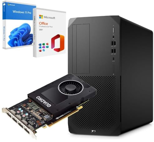 Workstation Z2 G5 | Core i7-10700 bis zu 5,10 GHz | RAM 64 GB | SSD 1 TB | Grafikkarte QUADRO P2000 | Win11 Pro Office 2021 | WLAN und Bluetooth | Das Beste für Cad und Design 36 Monate Garantie