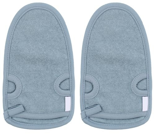2 Stück peelinghandschuh,exfoliating gloves,peeling schwamm,hamam handschuh,Peelinghandschuh Körper,Dusch Schwamm,für Körper und Gesicht(Grau)