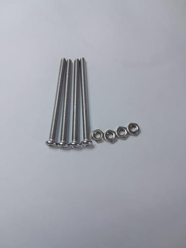 Vis à tête cruciforme en acier inoxydable M3 x 45mm avec écrou, lot de 4 pièces