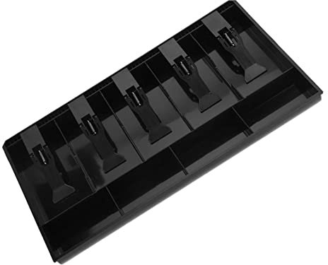 Bandeja Registradora para Monedas, Inserto Portátil, Organizador de Caja de Efectivo Fácil de Quitar, con Cubierta Protectora, para Almacenamiento de Dinero (BLACK)