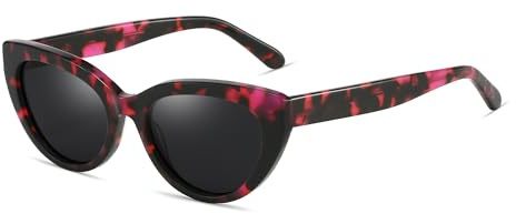 ZENOTTIC Occhiali da sole polarizzati alla moda per donne: Montatura retro occhio di gatto - Occhiali da sole con protezione UV400