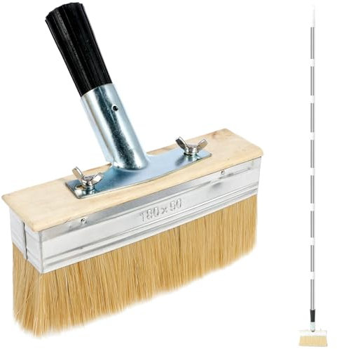 Decking Paint Brush 67''Stainless Steel Deck Stain Applicator with Long Handle Multipurpose Decking Brush for Wood Stain, Oil, Decking Paint, Decking Stain, Fence Wall Furniture (170 * 17.5 CM)