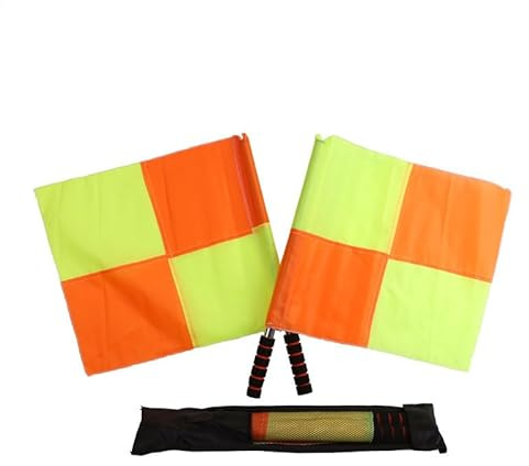 Bandiera per arbitro sportivo, 2 pezzi, bandiere per guardalinee e pallavolo, bandiere di segnale per arbitro con manico ergonomico, bandiera per arbitro per giochi, ad alta visibilità, attrezzatura
