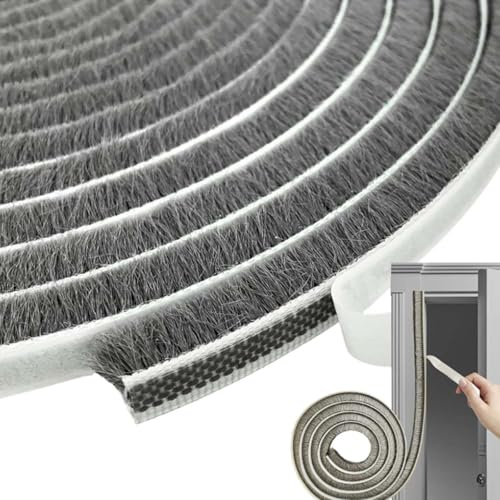 RAYAKT Joint à brosse autocollant - 10 m - Coupe-vent - Anti-poussière - Pour portes coulissantes, fenêtres, volets roulants, moustiquaires