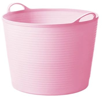 LIXSAZSE Vasca flessibile da 40 litri, grande cesto per biancheria, cesto portaoggetti per giocattoli, secchio portaoggetti, per giocattoli, secchio per doccia, Rosa