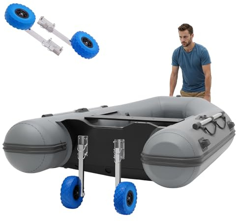 TONFEION Slipräder - Ruote posteriori per gommoni, pneumatici da 25 cm, in acciaio inox, fino a 150 kg, ruote di trasporto rimovibili per gommoni e rimorchi