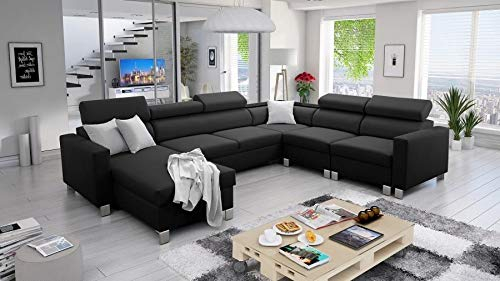 Großes Ecksofa mit Schlaffunktion Wohnlandschaft Pico Polstersofa Couch XXL Sofa 26 (Links)