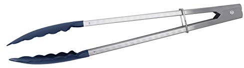 Fackelmann Pinzas cocina servir ensaladas, alimentos, bollería, multiusos elegante de Acero Inoxidable Palas PP, Max. 100ºC, 30cm,1ud ELEMENTAL