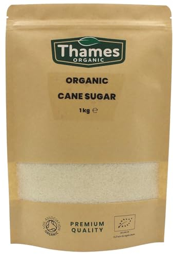 Organic Cane Sugar - No Additives or Preservatives, Vegan, GMO Free, Certified Organic - Perfect for Baking and Sweetening Drinks Naturally - Thames Organic 1 kg