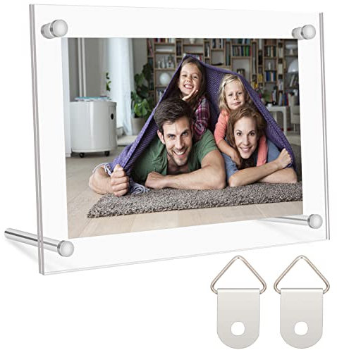 WWW Acrylic Photo Frame 8 x 10 inch, Double Sided Display Picture Frame, Clear Acrylic Photo Frame for Display on Desktop or Wall Mount for Happy Moment, Certificate, Artwork