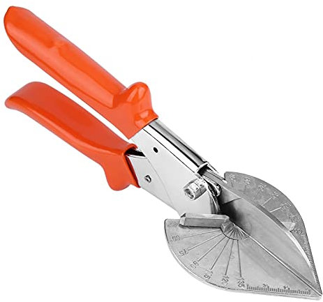 Multi Angle Miter Shears, 45 to 135 Degree Adjustable Angle Scissors Cutter Hand Tool Shoe Molding for Cutting Soft Wood Plastic(Adjustable Orange)