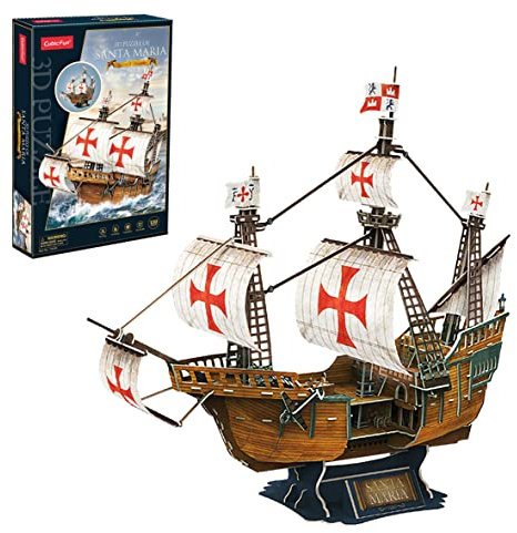 Party town Model Ship Barco Santa Maria 1492 | 3d Puzzle Spanish Armada Ship | 3d Puzzles model kit Boats | 3d Jigsaw Puzzles For Adults And Kids | 130 Pieces | 170 Min Assembly