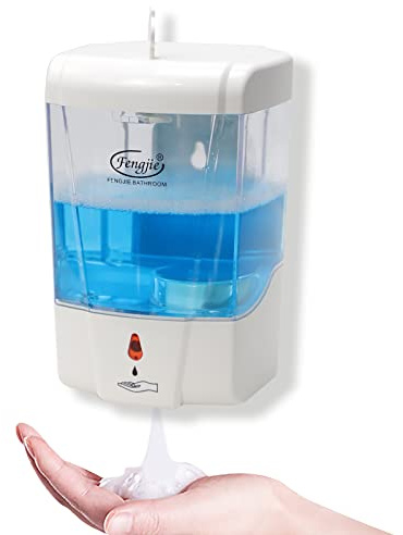 Fengjie Automatischer Seifenspender mit Wandhalterung für Badezimmer, Wohnungen, Büros. No-Touch-Sensor, 700ml Schaumseifenspender. Elektrisch für Dusche, Flüssigseife, Shampoo