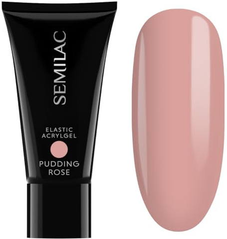 Semilac Double Flex Acrylgel Pudding Rose - Acrylic Nail Gel Perfect for Extensions - Super Strong Builder Gel for Nails - Flexible Polygel with Durable Finish - High Coverage Formula 30g
