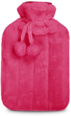 KEPLIN Rechargeable Electric Hot Water Bottle Soft & Cosy Bed, Hand & Body Warmer - Fast Heating, Auto-Shut Off Function, Over-Heat Protection & No Refill Heat Pad - 1 Year Warranty (Pink 2)